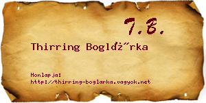 Thirring Boglárka névjegykártya
